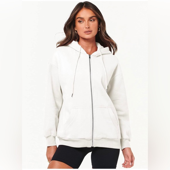 ANRABESS Women's Oversized Zip Up Hoodie Y2K Casual Drawstring Jacket NW… - Picture 8 of 10